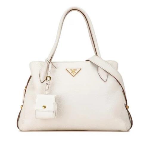 Pre-owned Leather handbags Prada Vintage , White , Dames