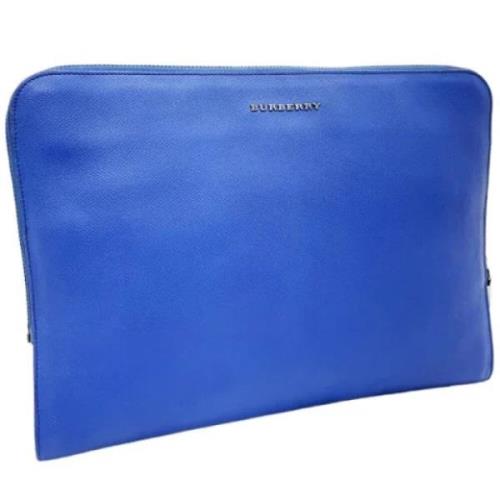 Pre-owned Leather clutches Burberry Vintage , Blue , Dames