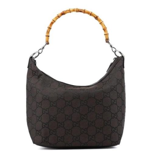 Pre-owned Leather handbags Gucci Vintage , Brown , Dames