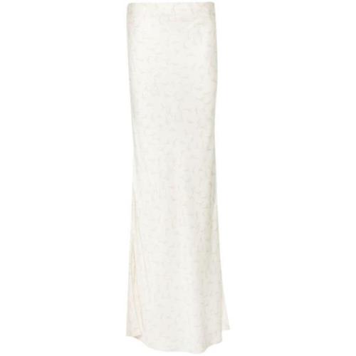 Satin Maxi Rok Multi Style Rotate Birger Christensen , White , Dames