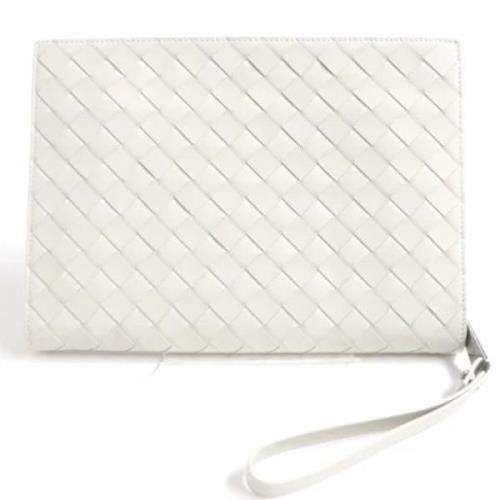 Pre-owned Leather clutches Bottega Veneta Vintage , White , Dames