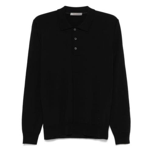 Wollen Polo Shirt Corneliani , Black , Heren