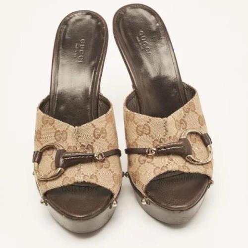 Pre-owned Canvas sandals Gucci Vintage , Brown , Dames