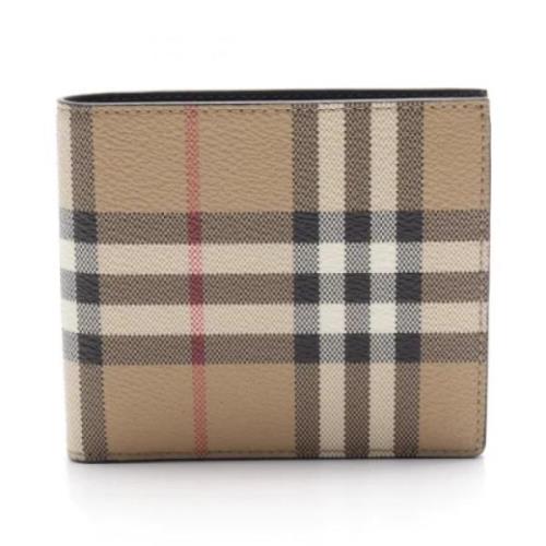 Pre-owned Coated canvas wallets Burberry Vintage , Beige , Dames