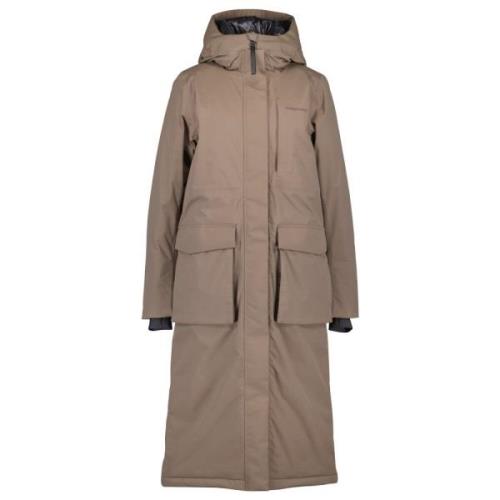 Sportieve Parka met Functionele Details Didriksons , Brown , Dames