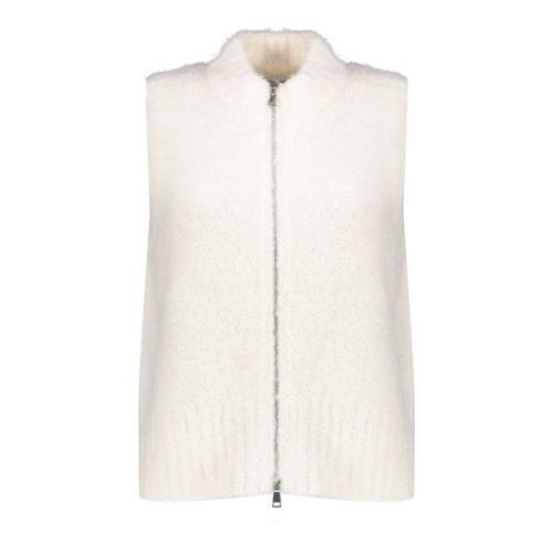 Gebreide Rits Gilet Geisha , White , Dames