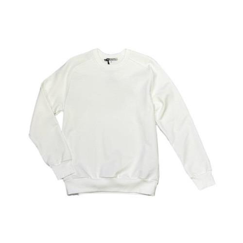 Witte Ronde Hals Sweatshirt met Grijs Logo Premiata , Beige , Heren