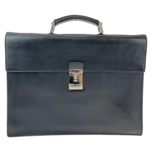 Pre-owned Leather briefcases Prada Vintage , Black , Dames