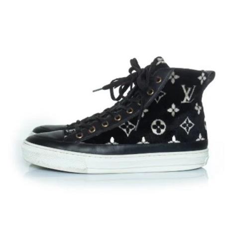 Pre-owned Velvet sneakers Louis Vuitton Vintage , Black , Dames