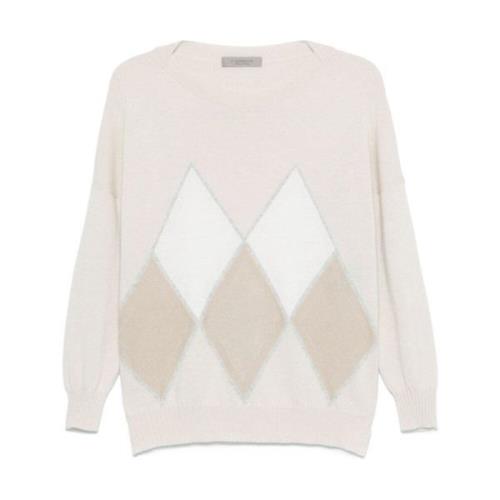 Beige Argyle Gebreide Trui D.Exterior , Beige , Dames