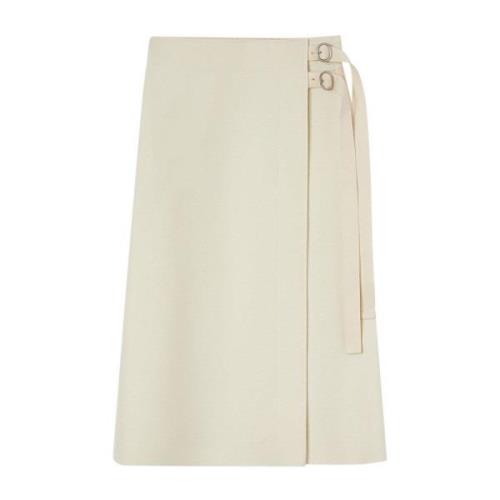 Beige Wollen Blend Wikkelrok Jil Sander , Beige , Dames