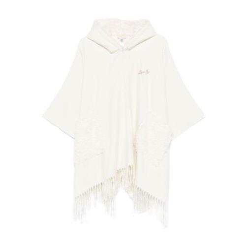 Witte Faux-Shearling Franje Jas Liu Jo , White , Dames