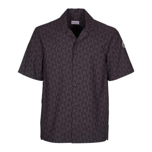 Grafische Print Logo Shirt Bruin Moncler , Brown , Heren