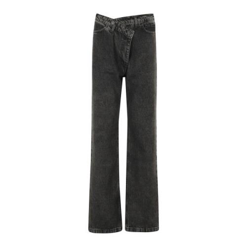 Klassieke Denim Jeans met Vijf Zakken Federica Tosi , Gray , Dames