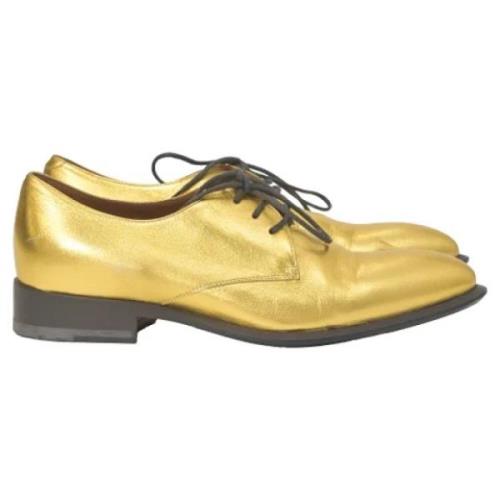 Pre-owned Leather flats Dries van Noten Pre-owned , Yellow , Dames