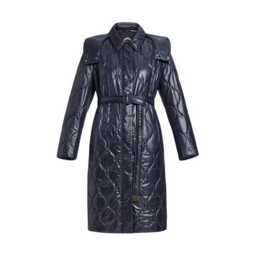 Luxe Kamelenwollen Jas Marina Rinaldi , Blue , Dames