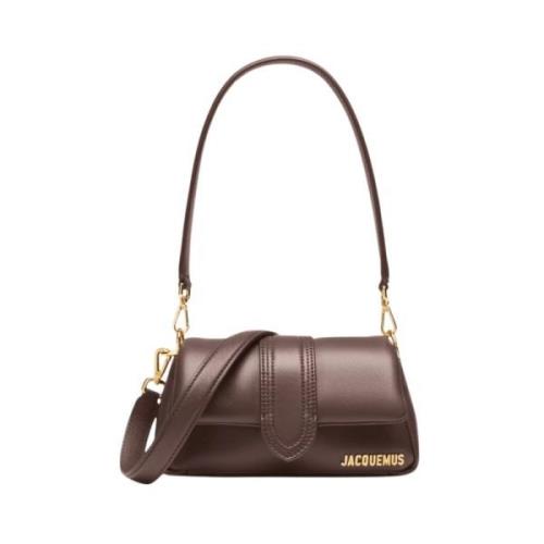 Speelse Leren Tas met Gouden Details Jacquemus , Brown , Dames