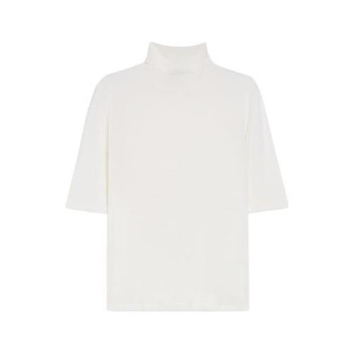 Minimalistische Gebreide Trui met Hoge Hals Max Mara , White , Dames