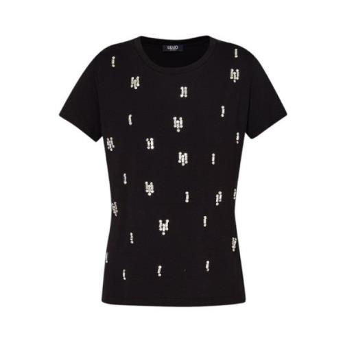 Casual Katoenen T-shirt Liu Jo , Black , Dames