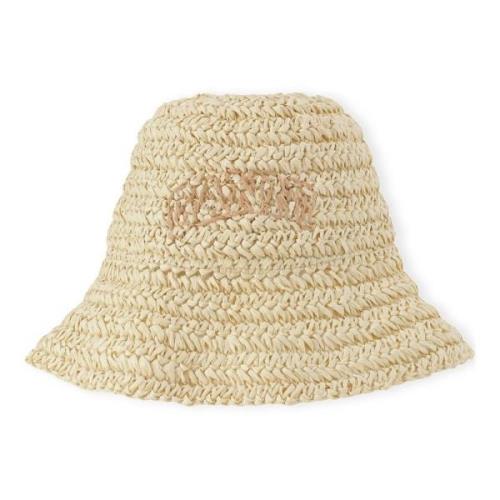 Stijlvolle Zomerhoed voor zonnige dagen Ganni , Beige , Unisex