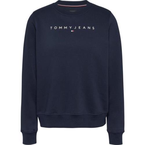 Blauwe trui met minimaal logo Tommy Jeans , Blue , Dames