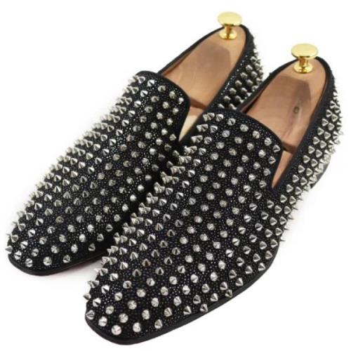 Pre-owned Leather flats Christian Louboutin Pre-owned , Black , Heren