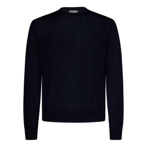 Navy Blauwe Wol Trui Herno , Blue , Heren