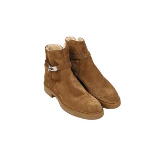 Pre-owned Suede boots Hermès Vintage , Brown , Dames