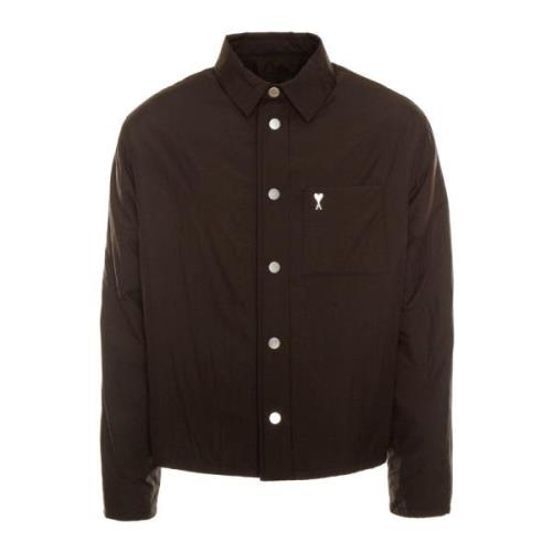 Waterafstotend Overshirt met Kent Kraag Ami Paris , Black , Heren