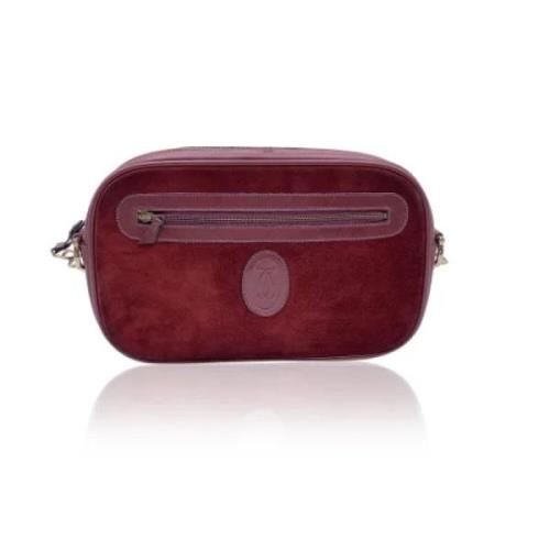 Pre-owned Suede clutches Cartier Vintage , Red , Dames