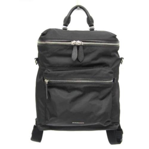 Pre-owned Leather backpacks Burberry Vintage , Black , Dames