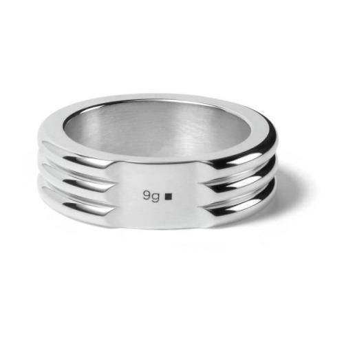 Geribbelde Ring in Edelmetalen Le Gramme , Gray , Unisex