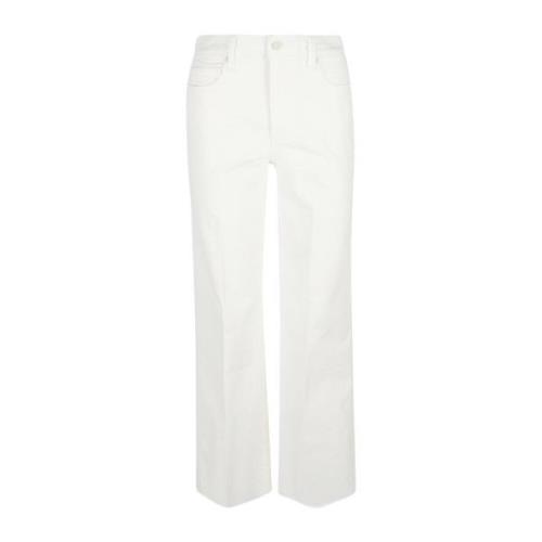 Beige Katoen Elastaan Jeans Gemaakt in Mexico Paige , Beige , Dames