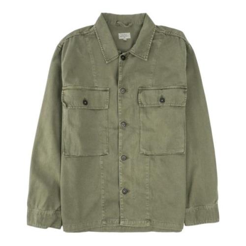 Militaire Herringbone Field Shirt Hartford , Green , Heren