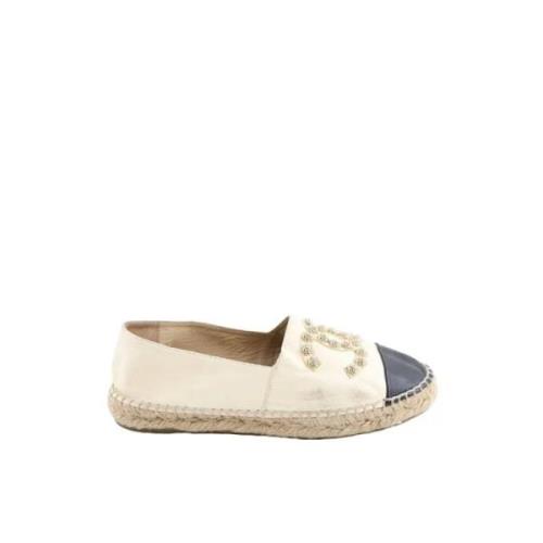 Pre-owned Leather espadrilles Chanel Vintage , Beige , Dames