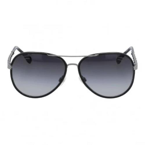 Pre-owned Leather sunglasses Chanel Vintage , Black , Dames