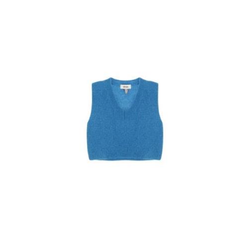 Stijlvolle V-hals gebreide kleding Dixie , Blue , Dames