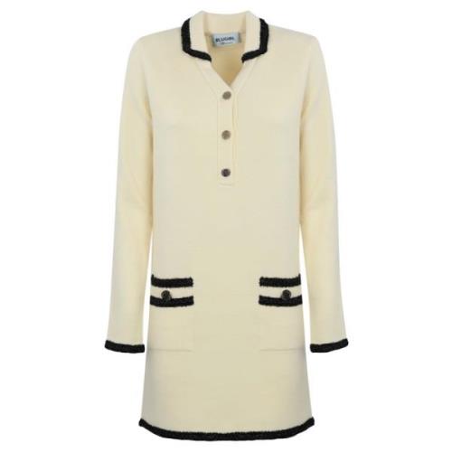 Wollen Jurk met Lange Mouwen Blugirl , Beige , Dames