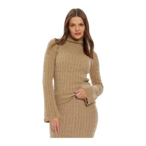 Alpaca Blend Gebreide Trui Liu Jo , Beige , Dames