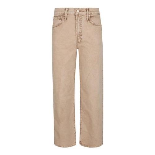 Beige Jeans, USA Gemaakt, Katoenmix Mother , Beige , Dames