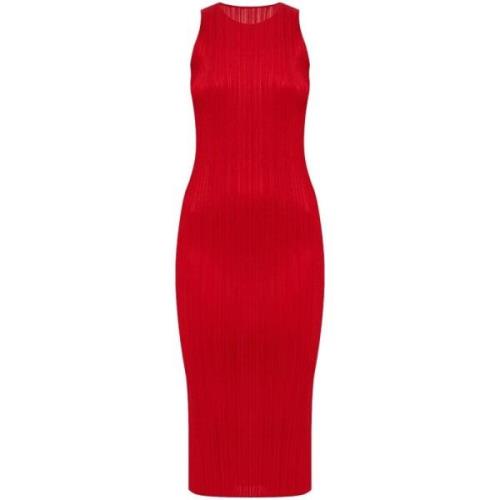 Elegante Zwarte Jurk voor Vrouwen Issey Miyake , Red , Dames