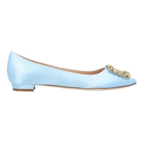 Fabric flats Manolo Blahnik , Blue , Dames