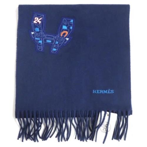 Pre-owned Wool scarves Hermès Vintage , Blue , Heren