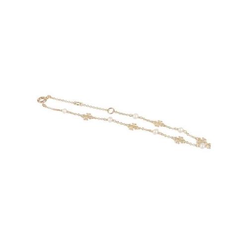 Delicate Kira Pearl Chain Armband Tory Burch , Yellow , Dames