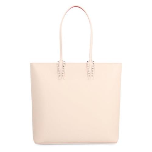 Studded Leren Tote Tas Christian Louboutin , Pink , Dames