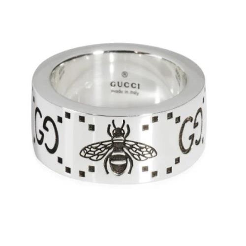 Pre-owned Metal rings Gucci Vintage , Gray , Dames