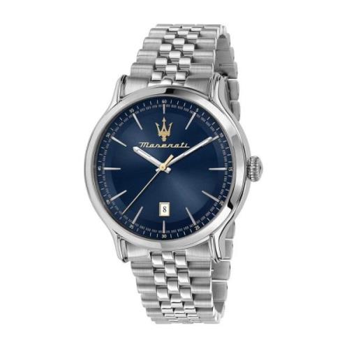 Stalen Quartz Horloge, Blauwe Kast Maserati , Gray , Heren