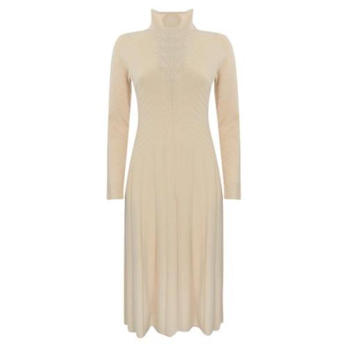 Hoge hals wolmix jurk D.Exterior , Beige , Dames