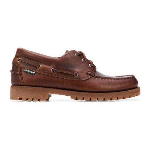 Bruine leren mocassins met reliëfstructuur Sebago , Brown , Heren