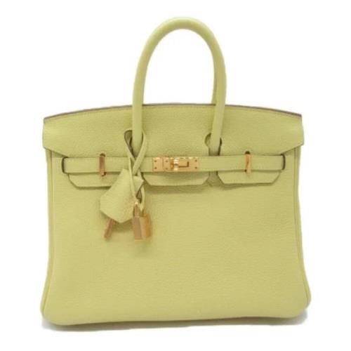 Pre-owned Leather handbags Hermès Vintage , Yellow , Dames